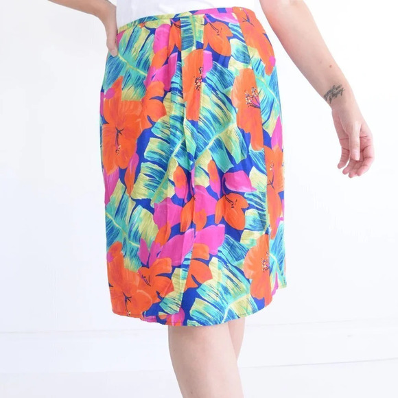 Vintage Norton McKaughton  Floral Mini Skirt Size 12 - Picture 1 of 12